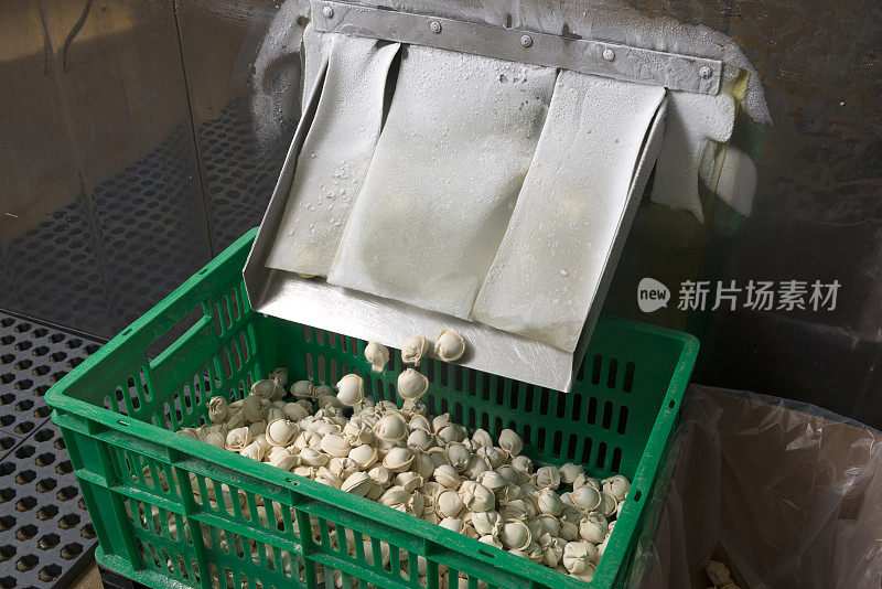 食品工厂的生产线。饺子(俄罗斯pelmeni) p